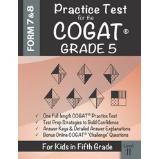 (英文圖書) Practice Test for the COGAT Grade 5 Level 11: CogAT Test Prep Grade 5: Cognitive Abilities Te... 平裝版, Origins Publications, 英文