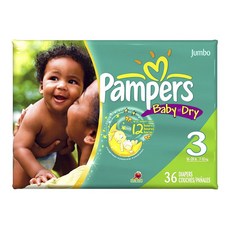 Pampers 幫寶適 baby-dry黏貼型尿布, 第3階段, 36片