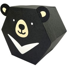 黑熊手工卡片 六角禮物盒 爆炸禮物盒 情人節卡片 立體卡片 生日卡片 聖誕卡片, 黑+深藍, 1箱/盒