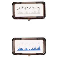 KUTSUWA Hancoco Deco手帳印章 星辰小鎮款, 1個, 棕色 + 藍色