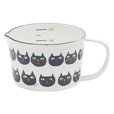 plune. 琺瑯廚房量杯 黑貓可可款 MC601 S 450ml, mimicocomo, 1個