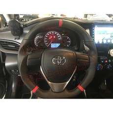 豐田 YARIS/VIOS （2018-23） 運動版變形蟲方向盤 （全皮/紅環/賽車凸點）, 詳見包裝