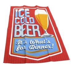 DESIGN IMPORTS 復古啤酒標誌印花洗碗巾 45.7 x 71.1cm, 1個, 隨機發貨