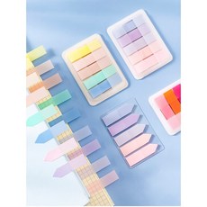 PET透明索引標籤貼紙 5色20張, 深色款-抽取式