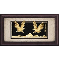 純金盛景系列老鷹畫作 (133x69cm) 大展鴻圖禮品擺飾, 咖啡色, 1個