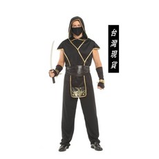 瘋狂派對 神秘黑金男忍者裝 大人萬聖節變裝服 角色扮演服飾, 詳見包裝, 1個