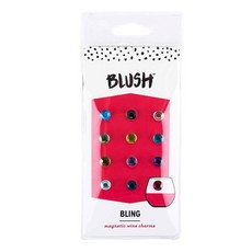 BLUSH Bling磁性酒水小飾品, 12件, 混色
