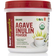 bareorganics 龍舌蘭菊粉粉 無麩質素食主義者, 1個, 227克