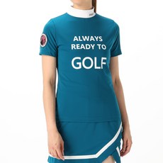 PinkynDianne 女款印花立領彈性高爾夫球衫