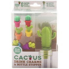 Truezoo 仙人掌酒瓶塞+吊飾組, 1個, 混合顏色