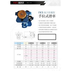 WIN五金 FKS BOST 鍊條式滑車 - 鍛造工法、防撞設計、高強度合金鋼吊軸, 藍色