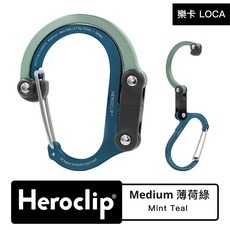 樂卡 LOCA 旋轉掛勾扣環 MEDIUM 太空黑 GEAR AID HEROCLIP 登山配件, 薄荷綠