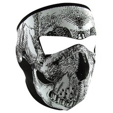 Zanheadgear 全罩式骷髏印花夜光面罩, Black+White