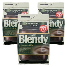 AGF Blendy 經典即溶咖啡補充包, 3包, 1包, 140g