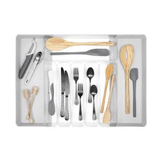 SPECTRUM 餐具分隔收納盤, 1個, 灰色+透明