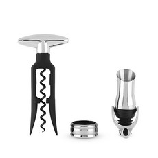 true Vital Wine Essentials開瓶器套組, 1套, 黑+銀