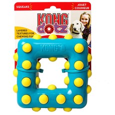 KONG 方形狗狗發聲玩具 L號, 1個, 藍色+黃色