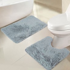 RT designer's collection Alti Jasper Shaggy Bath 腳踏板 2 件套, 1個, 銀