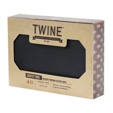 TWINE 鄉村家居石板塔帕斯盤 16.5*11.4cm, 4入, 黑色
