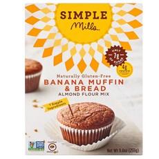 Simple Mills 香蕉瑪芬杏仁烘焙粉 無麩質, 1個, 255克