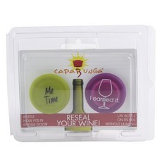 capabunga Me Time & I Like It 酒瓶蓋 酒塞/保護器, 2件, 黃色,紫色