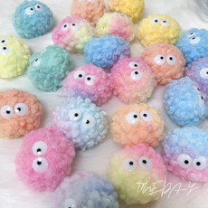 ONEDAY 小煤炭 煤炭球 小煤炭娃娃 毛球 棉球 娃娃 寵物玩具 DIY 煤炭毛球 豆豆龍, 男女皆宜