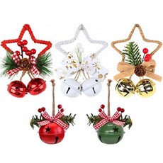 聖誕節鈴鐺五角星鈴鐺掛飾吊飾配件掛件，派對活動佈置裝飾聖誕樹飾品耶誕節, 啞金