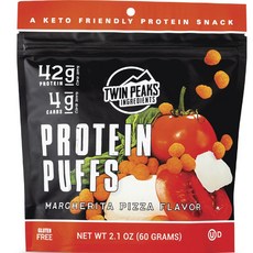 TwinPeaksIngredients Twin Peaks Ingredients蛋白質泡芙 玛格麗特披薩口味, 1個, 60g