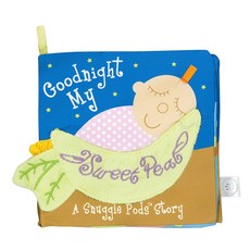 美國Manhattan Toy 軟布書 觸摸書 立體布書 寶寶報紙 標籤安撫玩具, 晚安豌豆