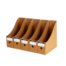 SHANGP 牛皮紙製文件架 桌面分類收納盒 辦公書報整理 5入組, I現貨I 牛皮紋路【5入裝】