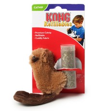 KONG 海狸造型可填充貓玩具, 1個, 混色