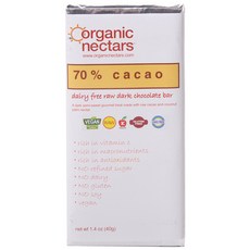 ORGANIC NECTARS 生黑巧克力棒 70% 可可, 1片, 40g
