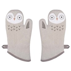 now DESIGNS 印花隔熱手套 34.9*18.4cm, 2件, 奧利弗貓頭鷹
