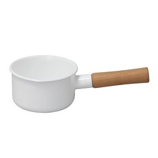 Noda Horo 野田琺瑯 瓦斯爐適用Couleur系列單柄牛奶鍋 12cm, 白色