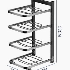 德利生活 多層可調節置物鍋架 隨處可放 簡約鍋架 廚房收納 安全穩固, 詳見商品包裝, 1個, 4層