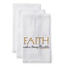 Sullivans Flare Sack Towel Face Make Things Possible 廚房布, 1個, 白色的