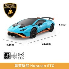 星輝 RASTAR 原廠授權 1:24 遙控車 法拉利 藍寶堅尼 超跑模型, 藍色
