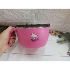 Hello Kitty正版304不鏽鋼泡麵碗帶手柄多用午餐盒, 壓克力吊飾 鑰匙圈~ KT 粉色蝴蝶結,請參考說明