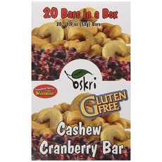 OSKRI ORGANICS 纖維棒 腰果蔓越莓口味, 20條, 53g