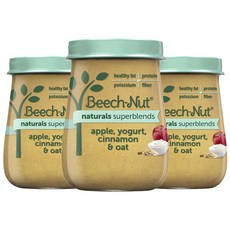 BeechNut 水果泥 113g, 3罐, 蘋果酸奶肉桂燕麥口味