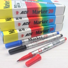 ACE Marker 20 奇異筆 英士20 油性速乾筆 細字 台灣製造, 紅色
