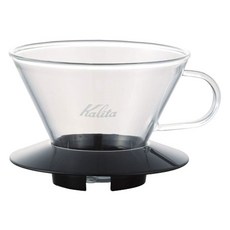 Kalita 185系列蛋糕型玻璃濾杯 黑色 2~4人用, 1個