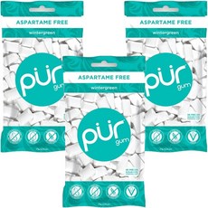 PUR 無麩質薄荷口香糖, 3包, 77g