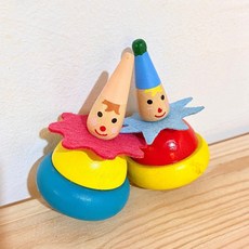 河神 小丑旋轉懷舊玩具陀螺兩件組, 1個