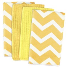 DESIGN IMPORTS 超細纖維雪佛龍洗碗巾廚房交叉套組 2, 1個, 黃色