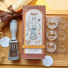 micia 祝福花圈替換式日付日期印章 DATE-SEASON, 1個, 無墨水