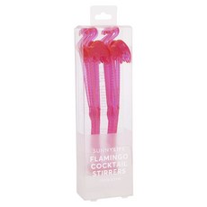 SUNNYLIFE 雞尾酒攪拌棒, 12件, 火烈鳥