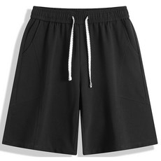 夏季新款男士休閒寬鬆直筒戶外沙灘褲-舒適透氣海灘褲、寬鬆休閒短褲, 黑色
