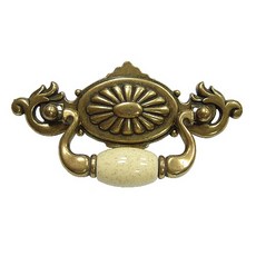 台灣阿成五金 Mydiy 鷹把手陶瓷菊-亮青古銅色（一包1個）孔距57mm, 詳見包裝