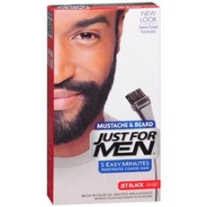 JUST FOR MEN 鬍鬚專用刷式染色劑 14g, 1個, H-60 墨黑色